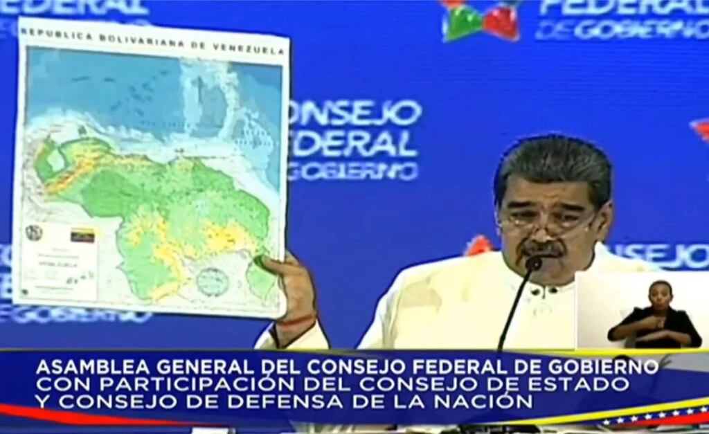 Maduro envia militar para liderar Essequibo e mostra novo mapa