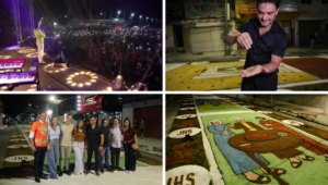 Emoção marca celebração de Corpus Christi com tapetes coloridos, show religioso e procissão em Capanema