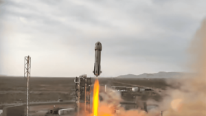 Meia dúzia de ricaços turistas passeiam no espaço pela Blue Origin neste sábado