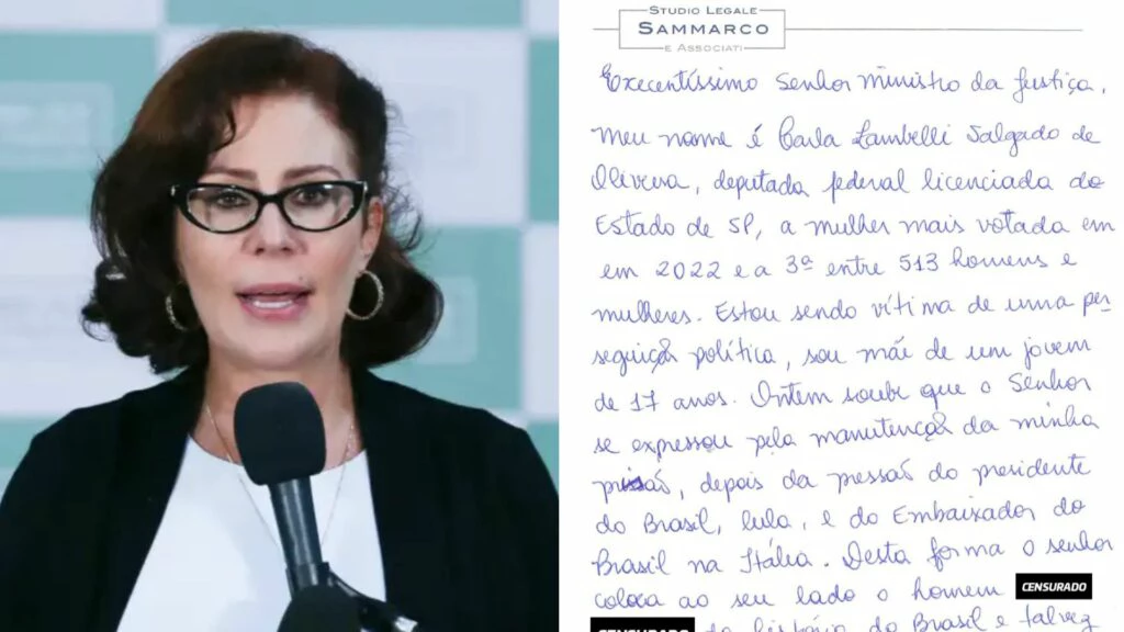 Em carta, Zambelli anuncia greve de fome contra sua extradição