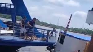 Vídeo do instagram – Ferry boat esmaga embarcação de pequeno porte no porto de Breves, no Marajó