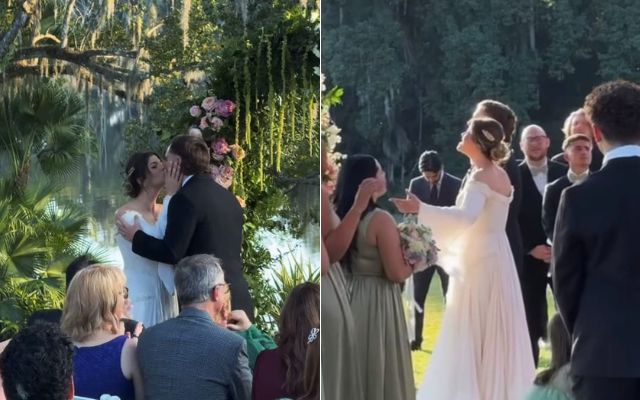 Cantora Laura Souguellis e Logan Maxwell se casam em Orlando