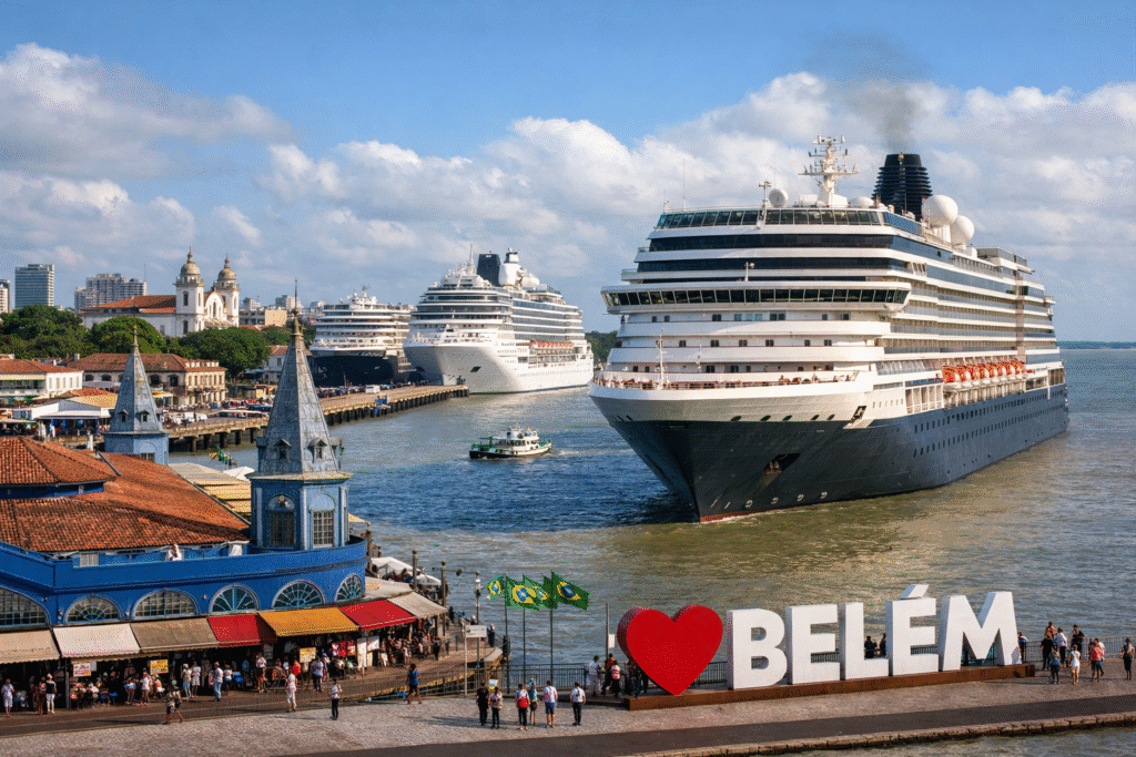 Belém se prepara para receber três navios transatlânticos em janeiro, impulsionando o turismo pós-COP30
