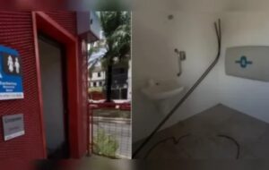 Banheiro da Nova Doca é alvo de vandalismo em Belém
