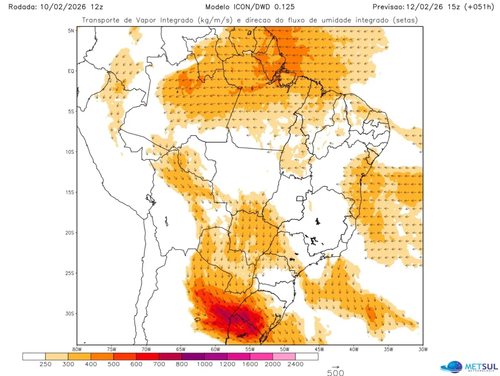 Rio atmosférico vai reforçar instabilidade e favorecer chuva forte; Amazônia permanece em alerta