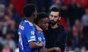 Vini Jr marca golaço e denuncia caso de racismo em Liga dos Campeões