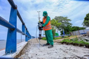 Governo do Pará avança a obra de reconstrução da Orla do Cruzeiro, em Icoaraci