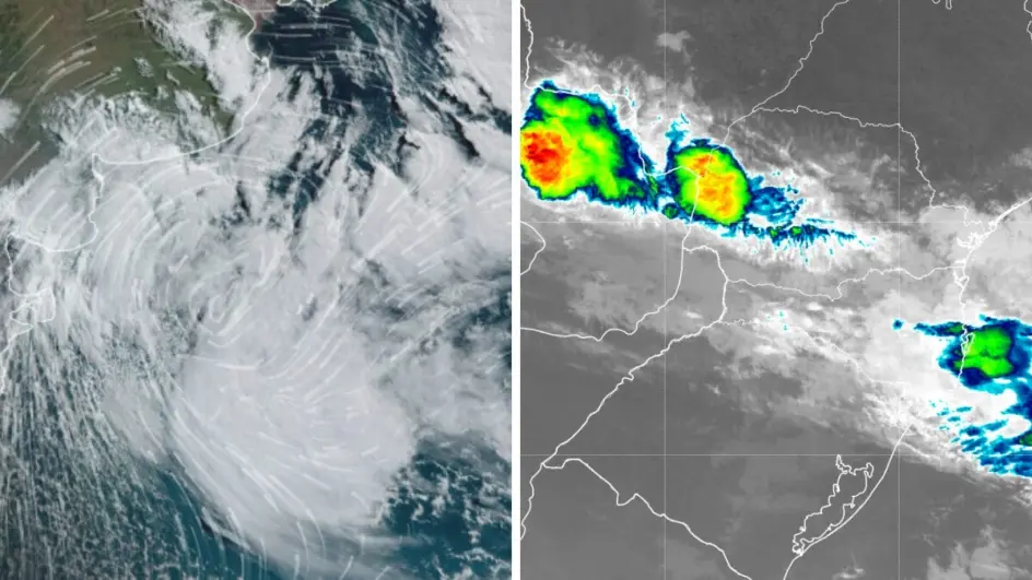 Ciclone cria rota de perigo e deixa 4 estados em alerta para granizo e ventos de 100 km/h