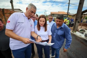 Governadora Hana Ghassan vistoria obras do ‘Asfalto Por Todo o Pará’ no Tenoné, em Belém