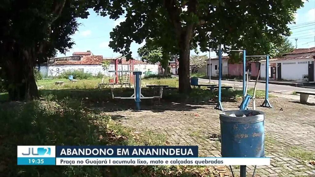 Abandono à vista: praça no Guajará I sofre com lixo, mato alto e infraestrutura precária em Ananindeua