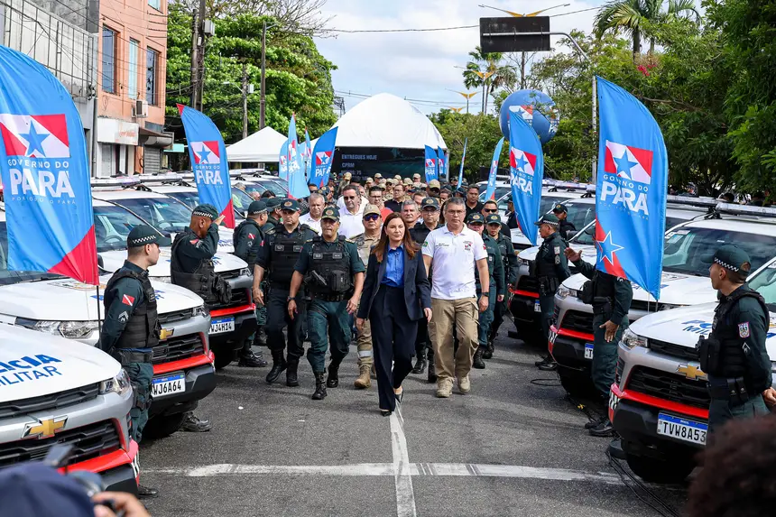 Governadora Hana Ghassan entrega mais 252 veículos à Polícia Militar no Pará