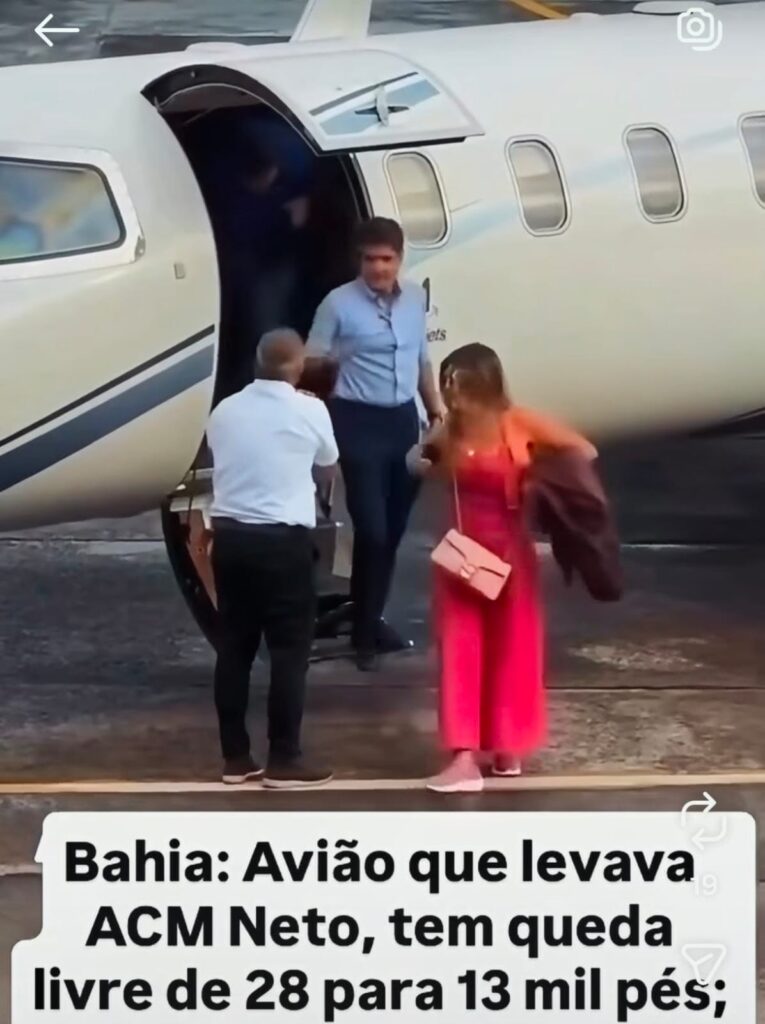 Susto no ar: avião com ACM Neto faz pouso de emergência após perda de altitude