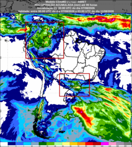 Previsão para sábado (08), domingo (09) e segunda-feira (10):
