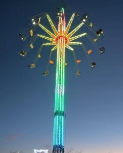 Arraial de Nazaré começa a ser montado, neste ano, com novidade radical do Parque Ita: Star Flyer